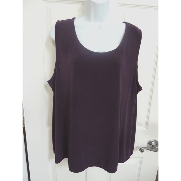 Avenue Tops - SOFT BY AVENUE Plus Sz 22/24 Layering Tank Top Purple Career Office